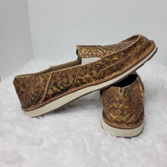 ARIAT Cruiser Womens Slip On Size 9.5 Copper Blanket Embossed Shoes - Picture 5 of 10